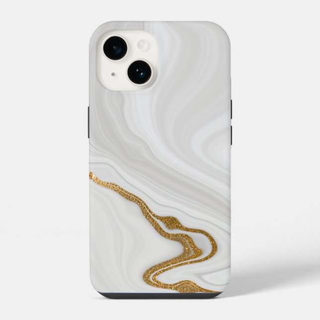 Coque iPhone Marbre gris et blanc motif iPhone / Android (Verso)