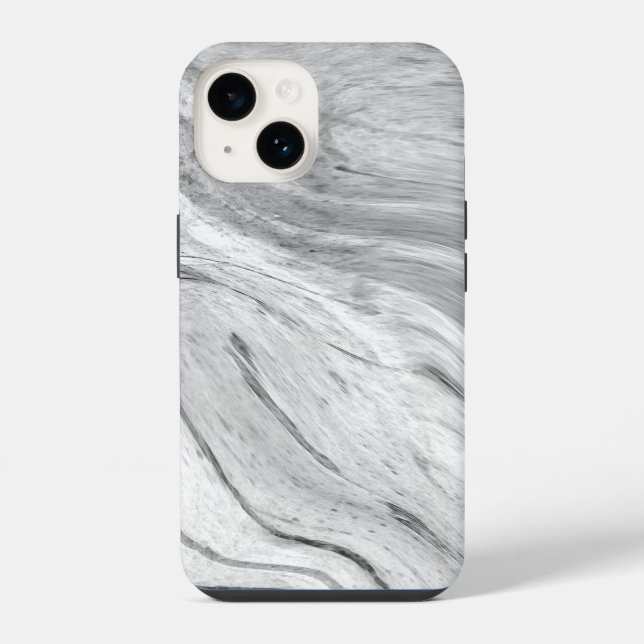 Coque iPhone Marbre gris noir Motif iPhone / Android (Verso)
