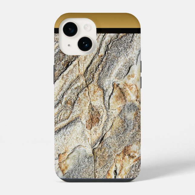 Coque iPhone Marbre Marron Noir Or Motif iPhone / Android (Verso)
