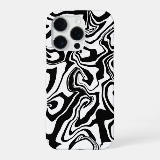 Coque iPhone 16 Pro Marbre noir et blanc - style marbrure papier