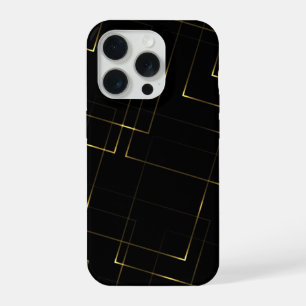 Coque iPhone 15 Pro Marbre noir et or élégant
