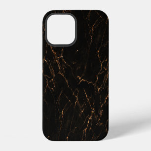 Coque iPhone 12 Marbre noir luxueux : Texture élégante