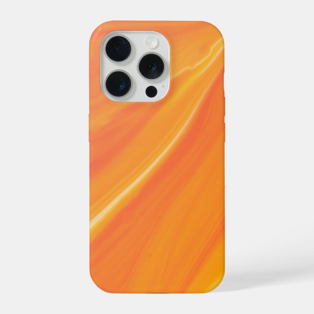 Coque iPhone  Marbre Orange Élégant  (Verso)