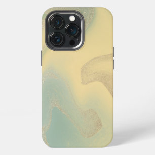 Etui iPhone 13 Pro Marbre pastel jaune dessiné à la main