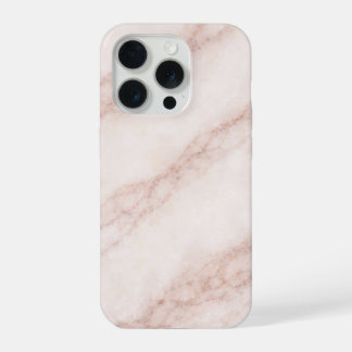 Coque iPhone 15 Pro Marbre Quartz Vanille Luxe avec Veines Rose-Taupe