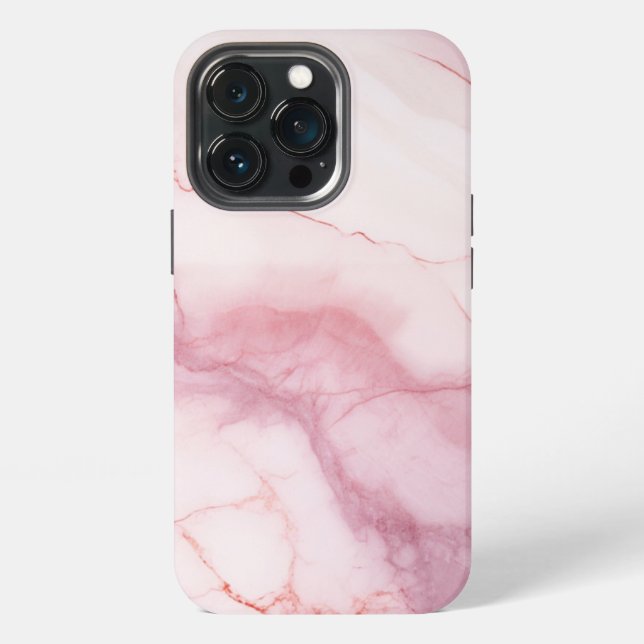 Coque iPhone Marbre Rose Élégant (Dos)