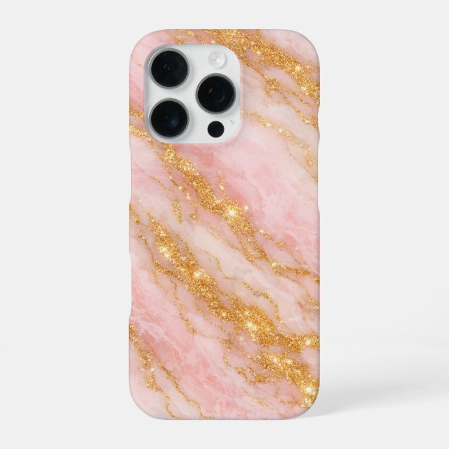 Coque iPhone marbre rose et or (Verso)