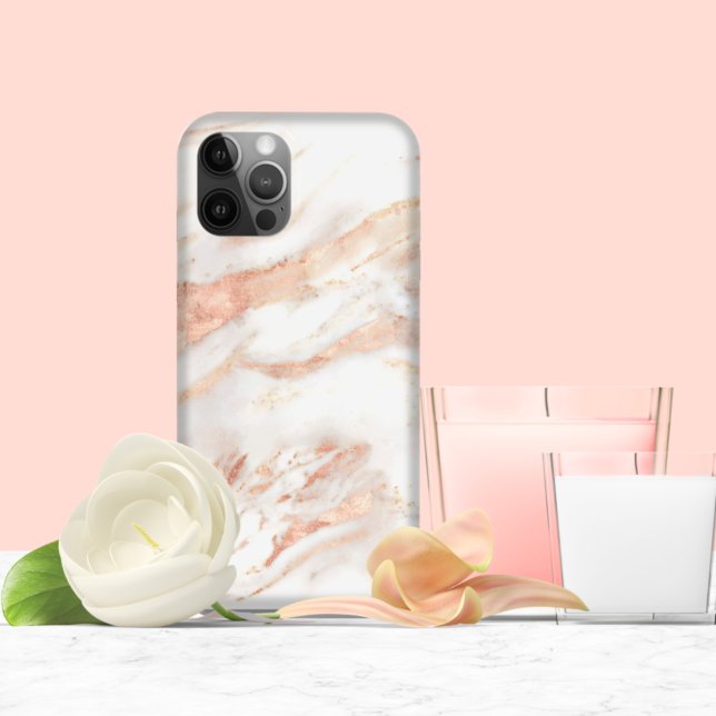 Coque iPhone Marbre Rose Gold Élégant (Créateur téléchargé)
