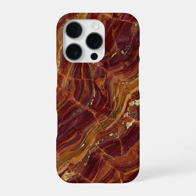 Coque iPhone marbre rouge et or (Verso)