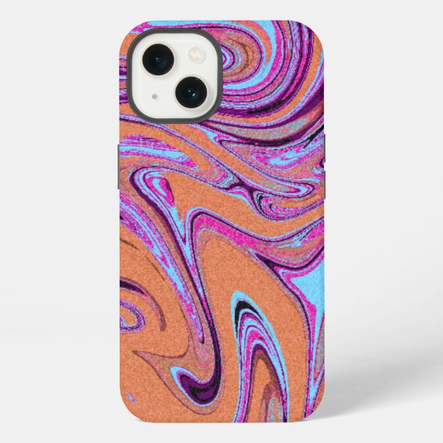 Coque iPhone Marbre Texture Motif coloré mignon (Verso)