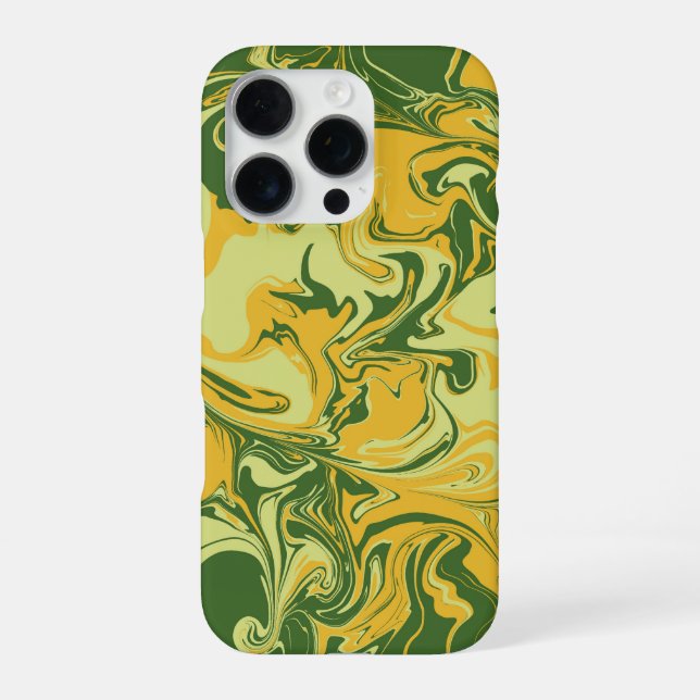 Coque iPhone Marbre vert - style marbré papier (Verso)