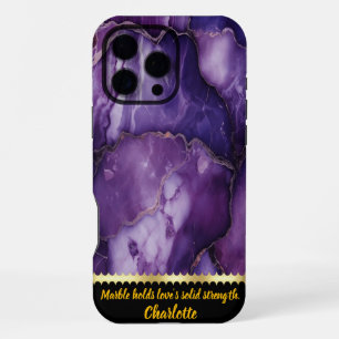 Coque iPhone 16 Pro Max Marbre violet avec veinage complexe