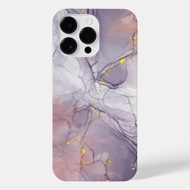 Coque iPhone Marbre violet et or (Verso)