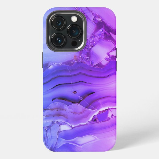 Coque iPhone Marbre violet exotique (Dos)