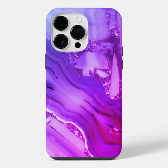 Coque iPhone Marbre violet exotique (Verso)