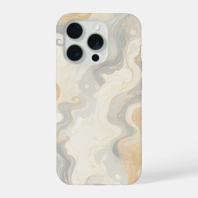 Coque iPhone Marbrures de Lait Luxe Pierre Abstraite [ (Verso)