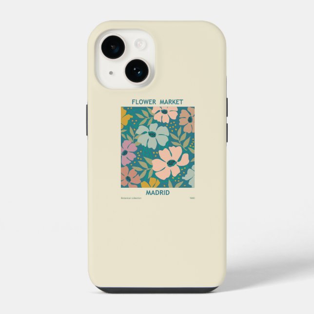 Coque iPhone Marché aux Fleurs Madrid Impression (Verso)