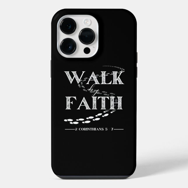 Coque iPhone Marcher par la foi – 2 Corinthiens 5:7 (Verso)
