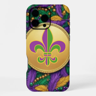 Coque iPhone 16 Pro Max Mardi Gras Fleur de lis