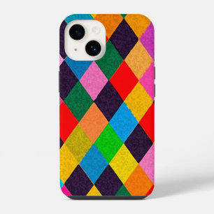 Coque Pour iPhone 14 MARDI GRAS HARLEQUIN MOTIF Losanges colorés
