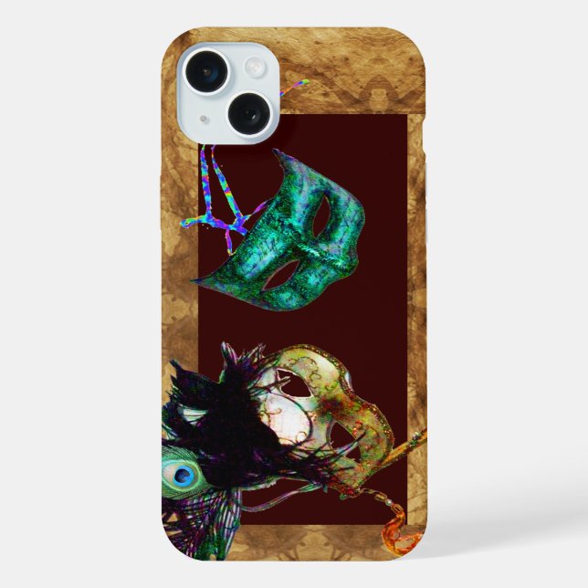 Coque iPhone MARDI GRAS MASQUERADE parchemin (Verso)