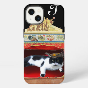 Etui iPhone 13 MARDI GRAS MASQUERADE THÉÂTRE CHAT Monogramme