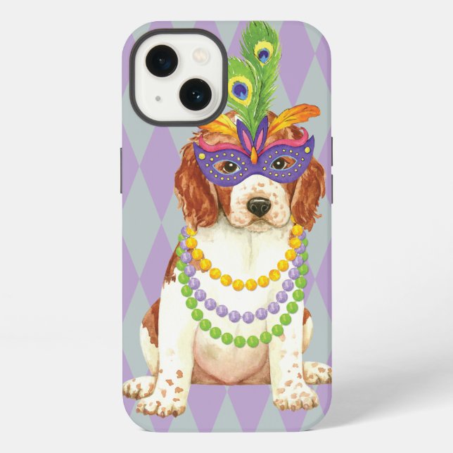 Coque iPhone Mardi Gras Welsh Springer Spaniel (Verso)