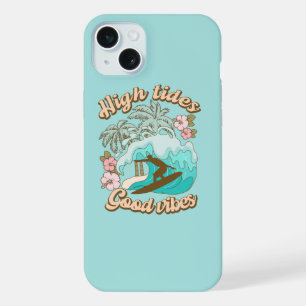 Coque iPhone 15 Plus Marées Hautes Surfing Plage Tropicale