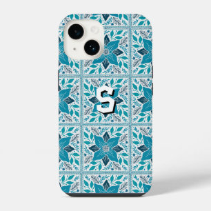 Coque Pour iPhone 14 Marées Rétro Bleues des Vibes de Noël