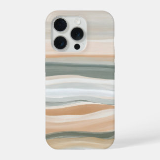 Coque iPhone 15 Pro Marées superposées douces – Abstrait neutre côtier