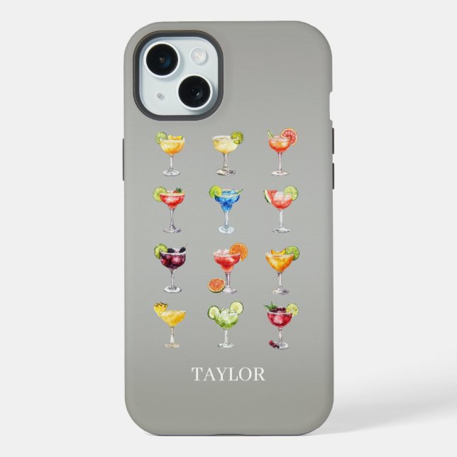 Coque iPhone Margaritas pour tous Monogramme  (Verso)