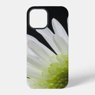 Coque iPhone 12 Marguerite blanche sur fond noir