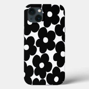 Etui iPhone 13 Marguerites Noires Rétro #1 #décor #art