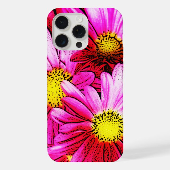 Coque iPhone Marguerites roses  (Verso)