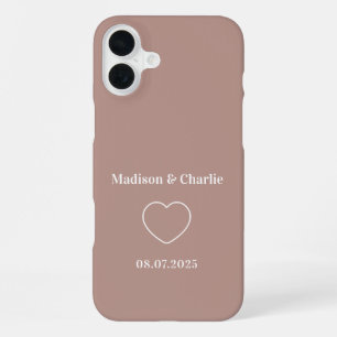 Coque iPhone 16 Plus Mariage Anniversaire d'Amour Minimaliste