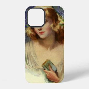 Coque iPhone 12 Mariée vintage tenant une Bible, mariage religieux