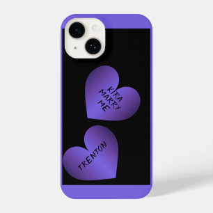 Coque Pour iPhone 14 Marier moi Proposition Coeurs avec des noms