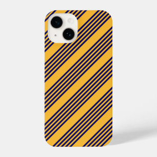 Coque Pour iPhone 14 Marine bleu et jaune soleil cinq bandes motif