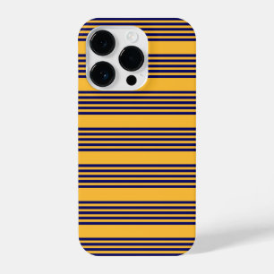 Coque Pour iPhone 14 Plus Marine bleu et jaune soleil cinq bandes motif