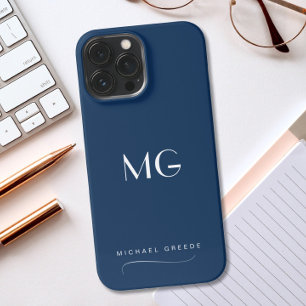 Etui iPhone 13 Pro Max Marine bleu minimaliste Personnalisé