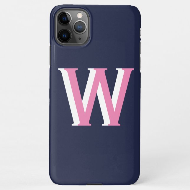 Coque iPhone Marine rose initial (Dos)