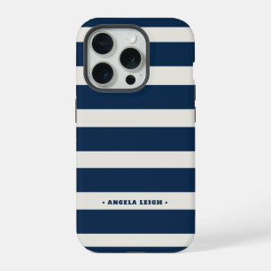 Coque iPhone 15 Pro Marlin et noix de coco tropicales Cabana Stripes