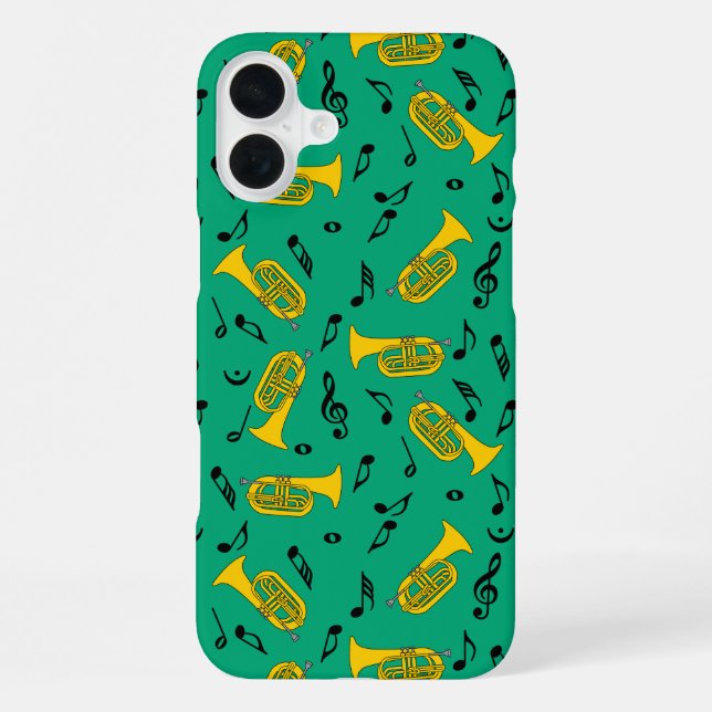 Coque iPhone Marquage Baritone Notes musicales Clés Treble (Verso)