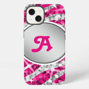 Etui iPhone 13 Marque Glitz Zèbre Rose argent