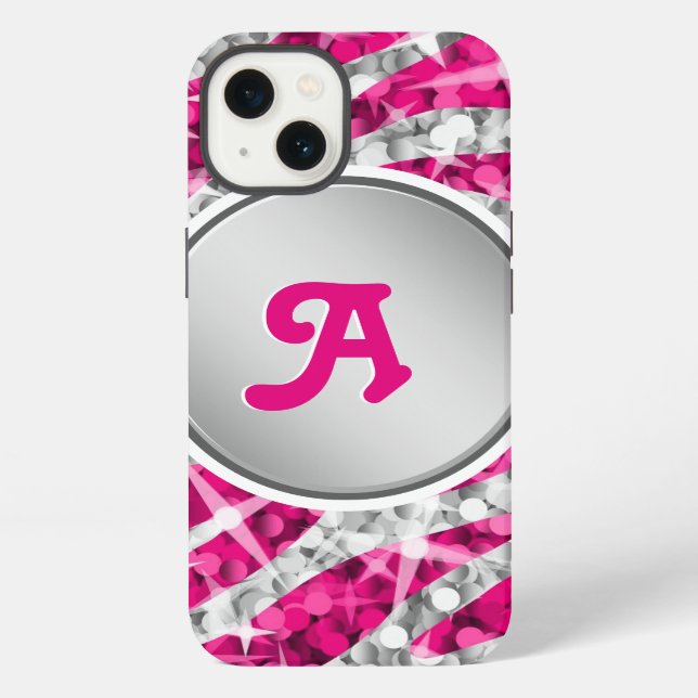 Coque iPhone Marque Glitz Zèbre Rose argent (Verso)