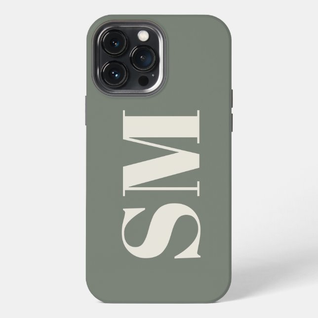 Coque iPhone Marque initiale de Sage Élégant  (Verso)