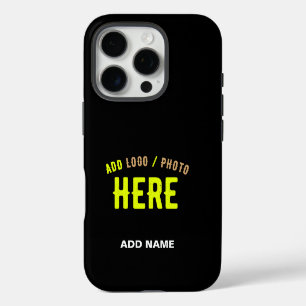 COQUE iPhone 16 PRO MARQUE NOIRE PERSONNALISABLE MODERNE ÉLÉGANTE VÉRI