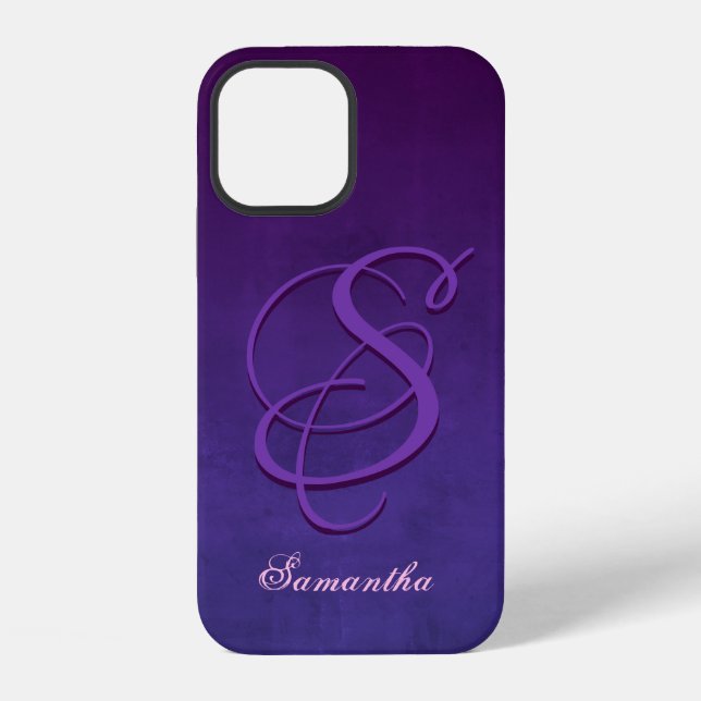 Coque iPhone Marque-page élégant rustique abstrait Monogramme r (Verso)