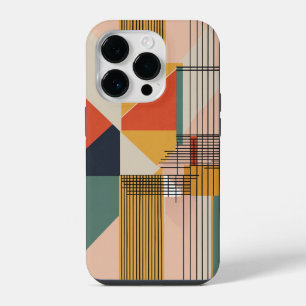Coque Pour iPhone 14 Plus marron blanc et noir bleu petites lignes