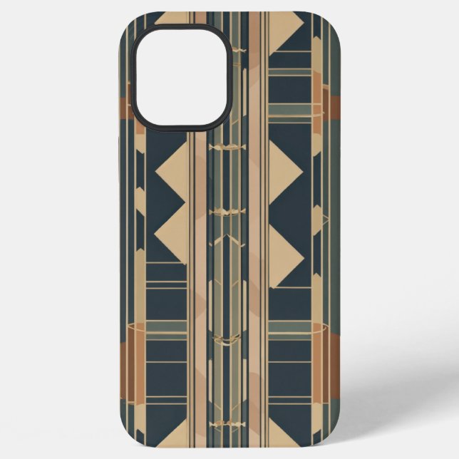 Coque iPhone marron bleu doux carré (Verso)